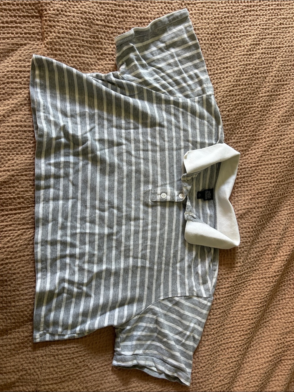 wild fable Gray and White Striped Polo